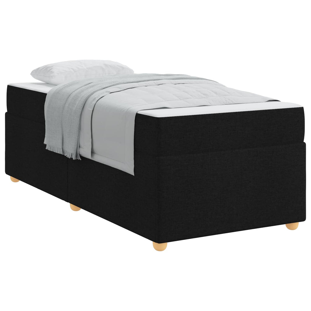 Estructura de cama con colchón Negro 80 x 200 cm tela