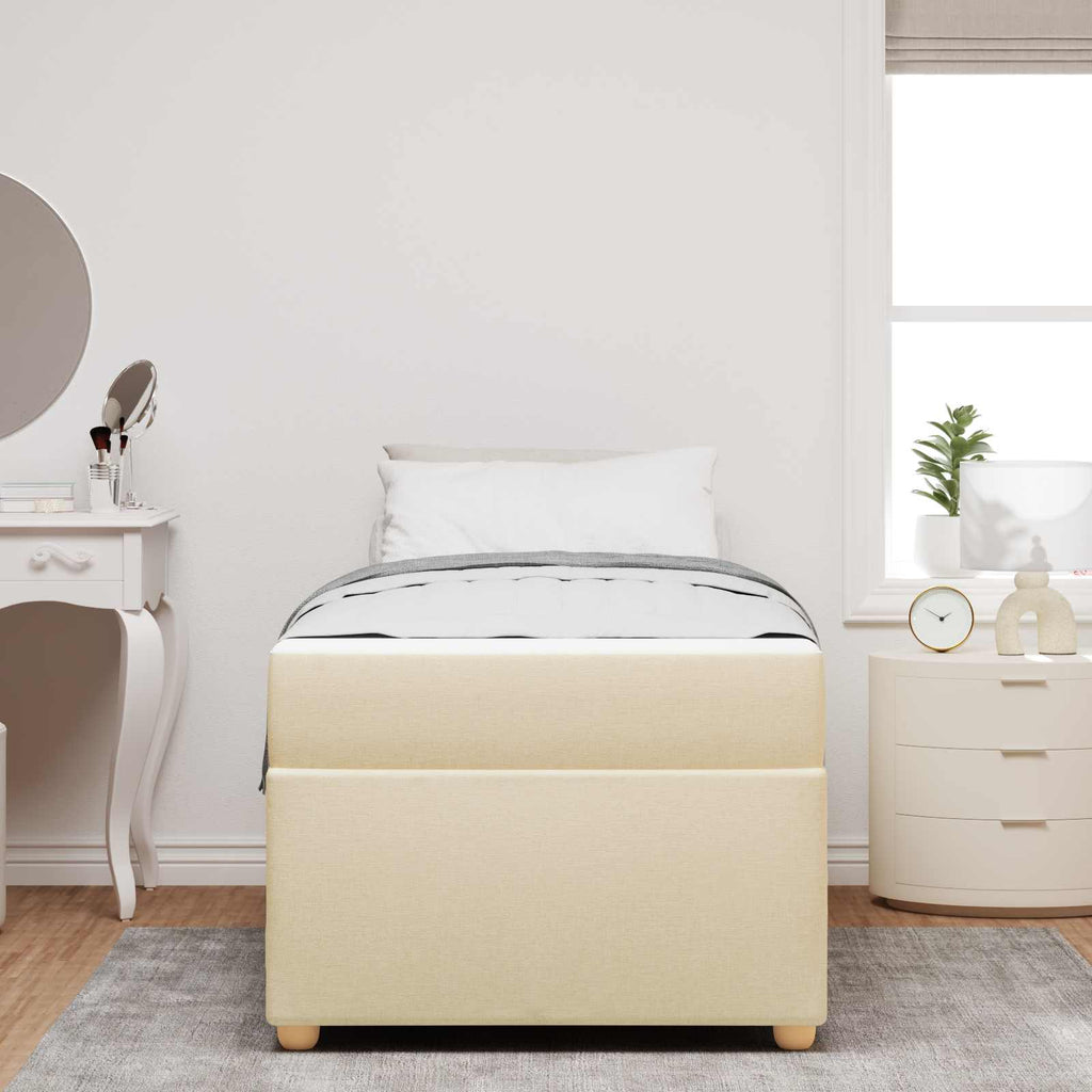 Estructura de cama con colchón Crema 80 x 200 cm tela
