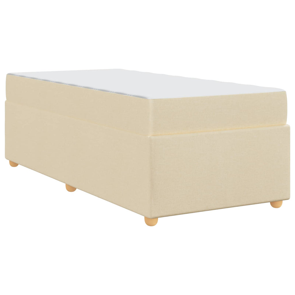 Estructura de cama con colchón Crema 80 x 200 cm tela