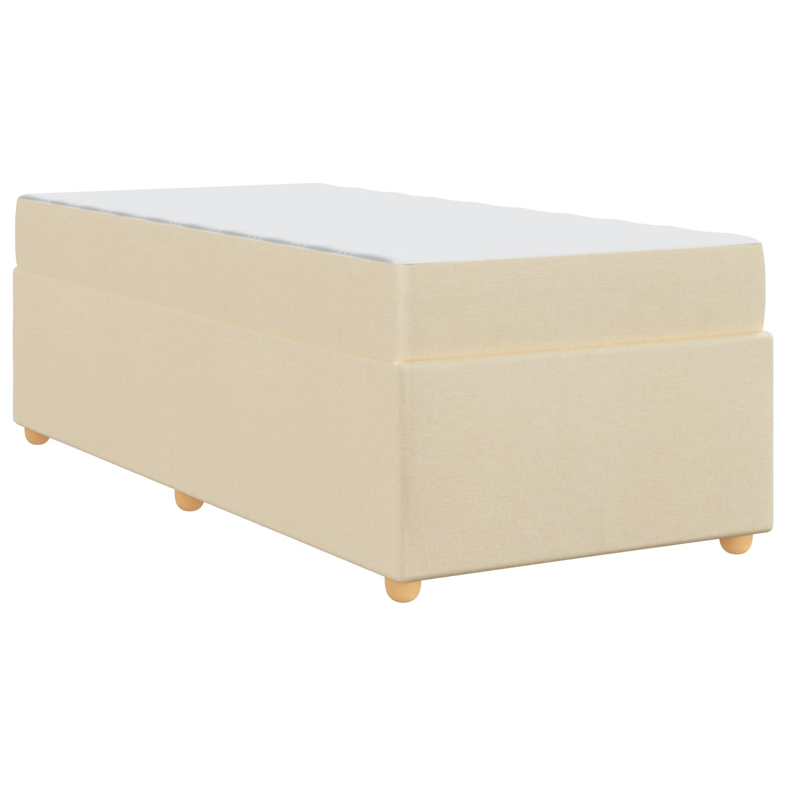 Estructura de cama con colchón Crema 80 x 200 cm tela