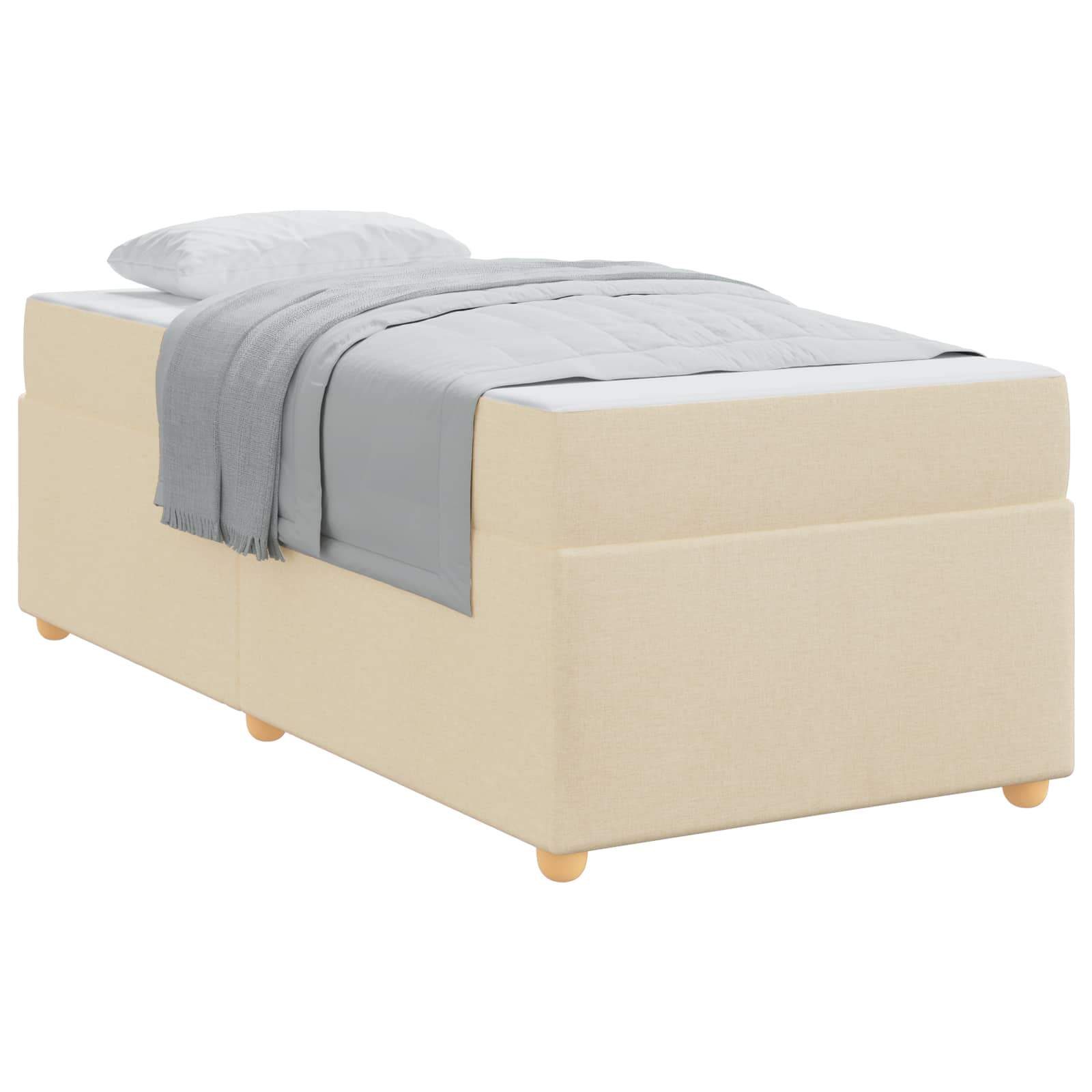 Estructura de cama con colchón Crema 80 x 200 cm tela