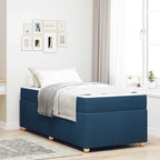 Estructura de cama con colchón Azul 80 x 200 cm tela