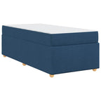 Estructura de cama con colchón Azul 80 x 200 cm tela