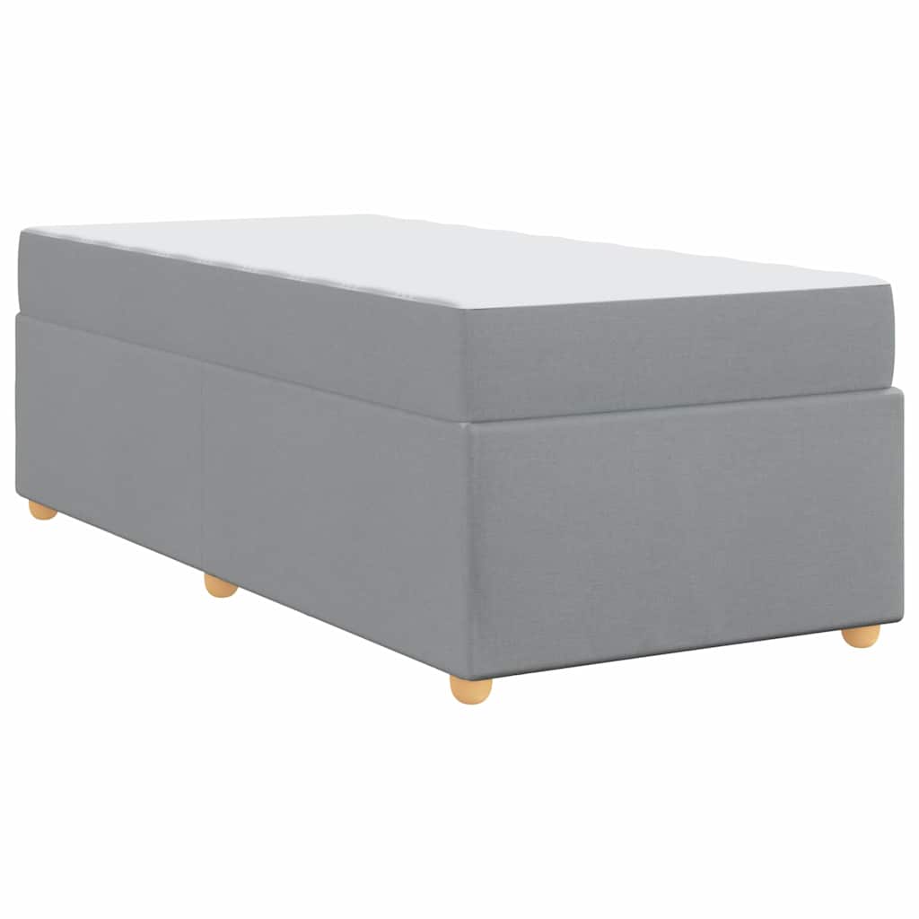 Estructura de cama con colchón Gris Claro 90 x 190 cm tela