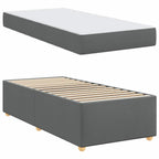 Estructura de cama con colchón Gris oscuro 90 x 190 cm tela
