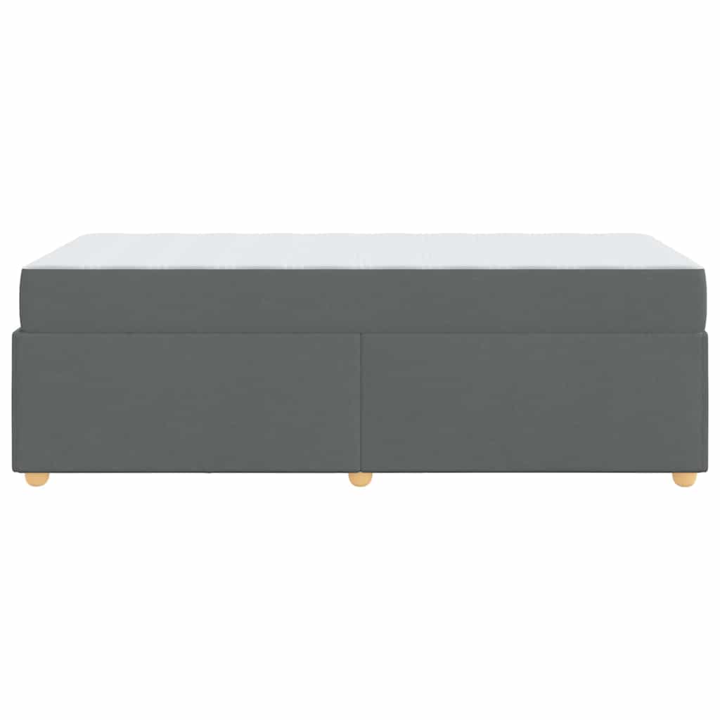 Estructura de cama con colchón Gris oscuro 90 x 190 cm tela