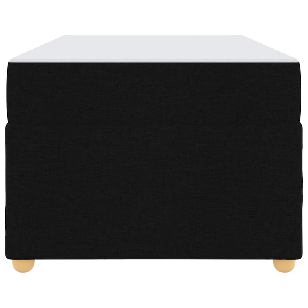 Estructura de cama con colchón Negro 90 x 190 cm tela