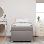 Estructura de cama con colchón Taupé 90 x 190 cm tela
