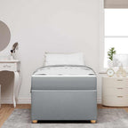Estructura de cama con colchón Gris Claro 90 x 200 cm tela