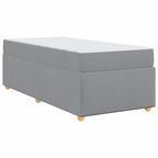 Estructura de cama con colchón Gris Claro 90 x 200 cm tela