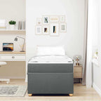 Estructura de cama con colchón Gris oscuro 90 x 200 cm tela