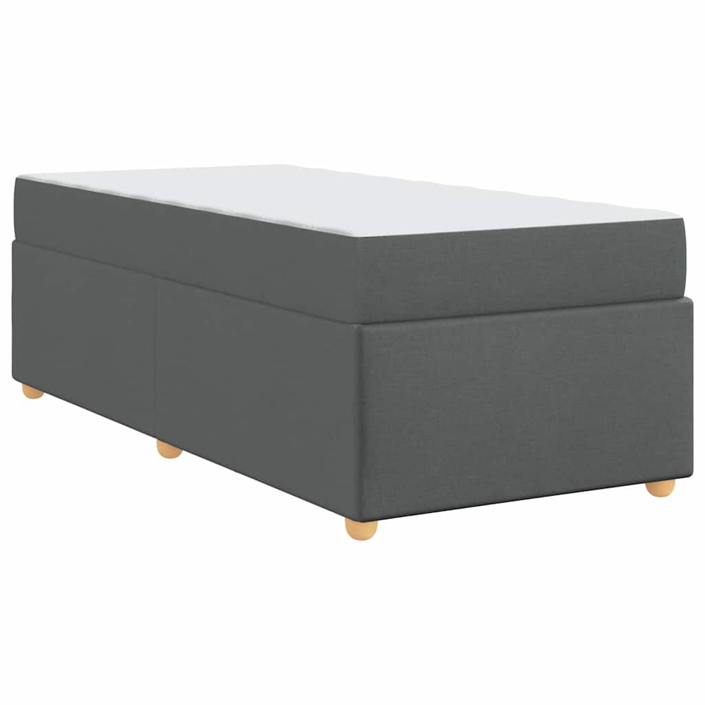 Estructura de cama con colchón Gris oscuro 90 x 200 cm tela