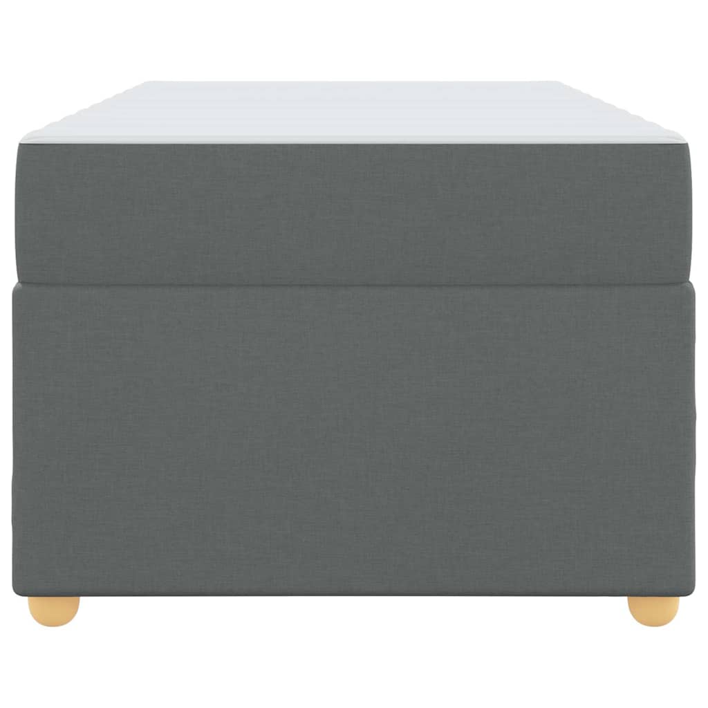 Estructura de cama con colchón Gris oscuro 90 x 200 cm tela