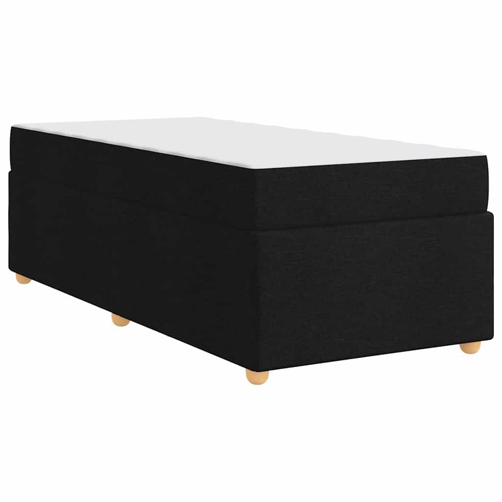 Estructura de cama con colchón Negro 90 x 200 cm tela