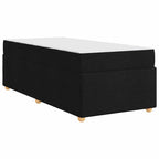 Estructura de cama con colchón Negro 90 x 200 cm tela