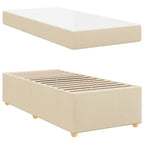 Estructura de cama con colchón Crema 90 x 200 cm tela