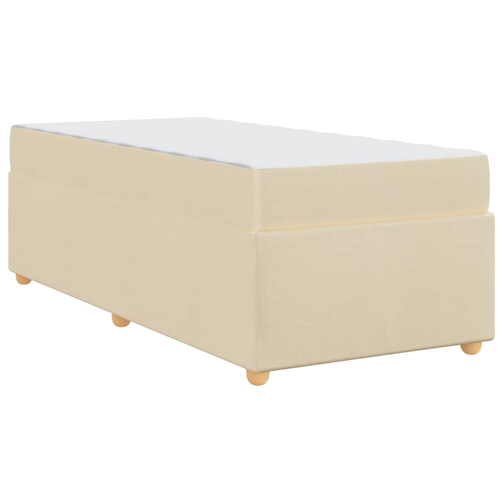 Estructura de cama con colchón Crema 90 x 200 cm tela