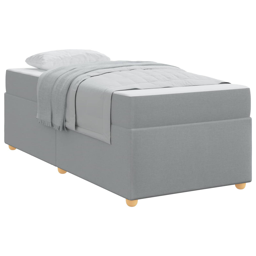 Estructura de cama con colchón Gris Claro 100 x 200 cm tela