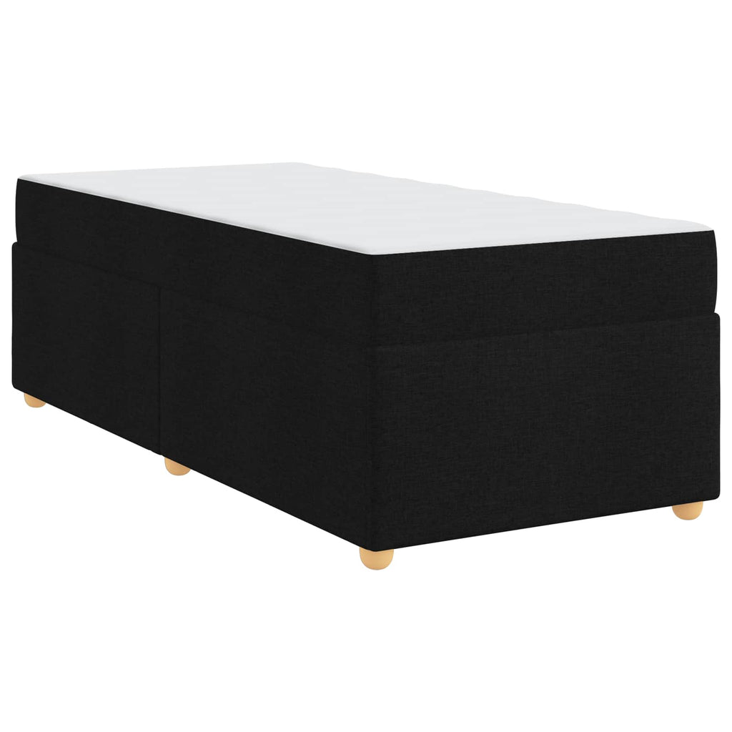 Estructura de cama con colchón Negro 100 x 200 cm tela