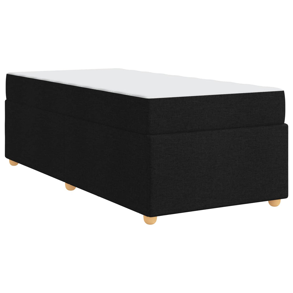 Estructura de cama con colchón Negro 100 x 200 cm tela