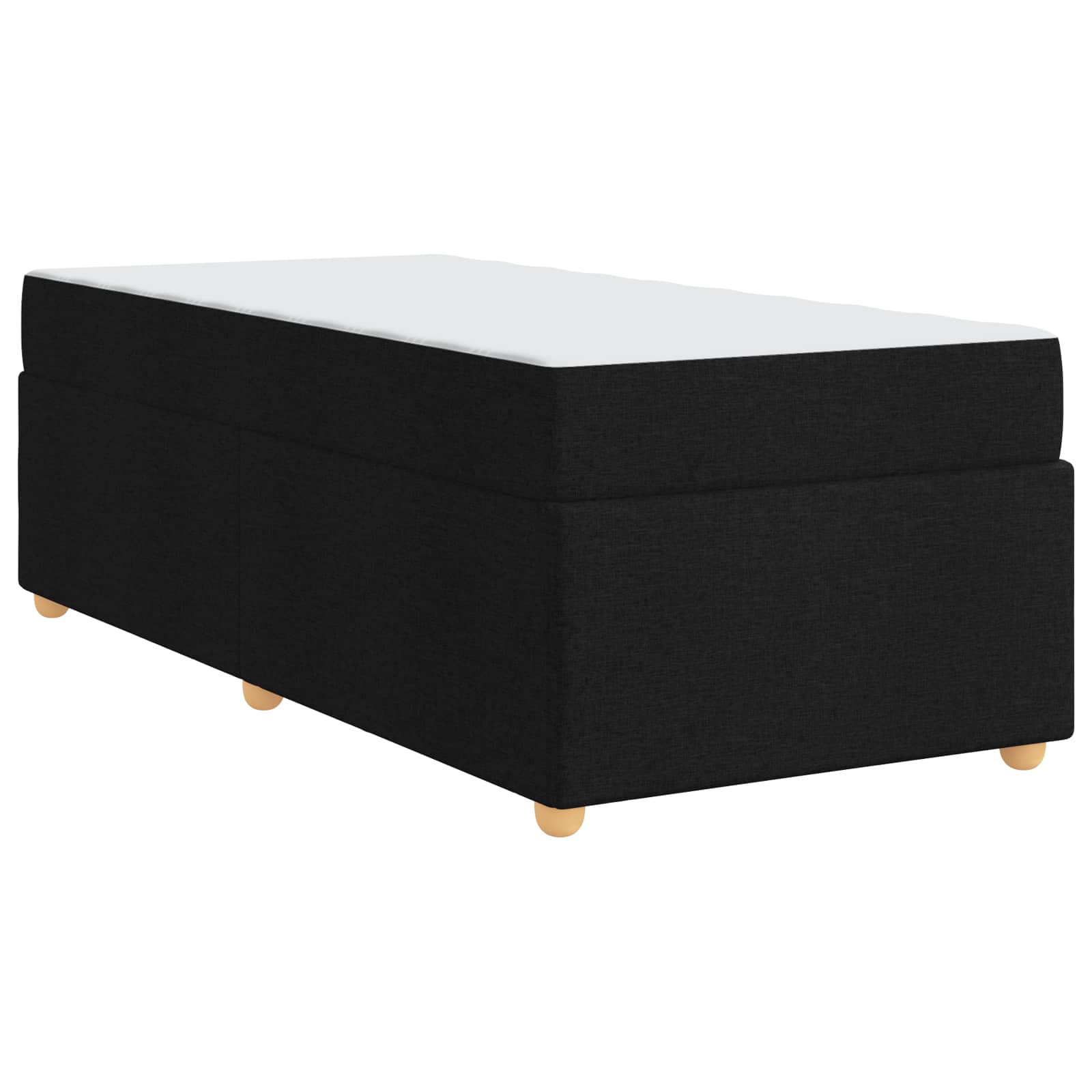Estructura de cama con colchón Negro 100 x 200 cm tela