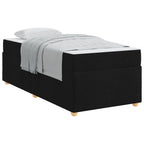 Estructura de cama con colchón Negro 100 x 200 cm tela