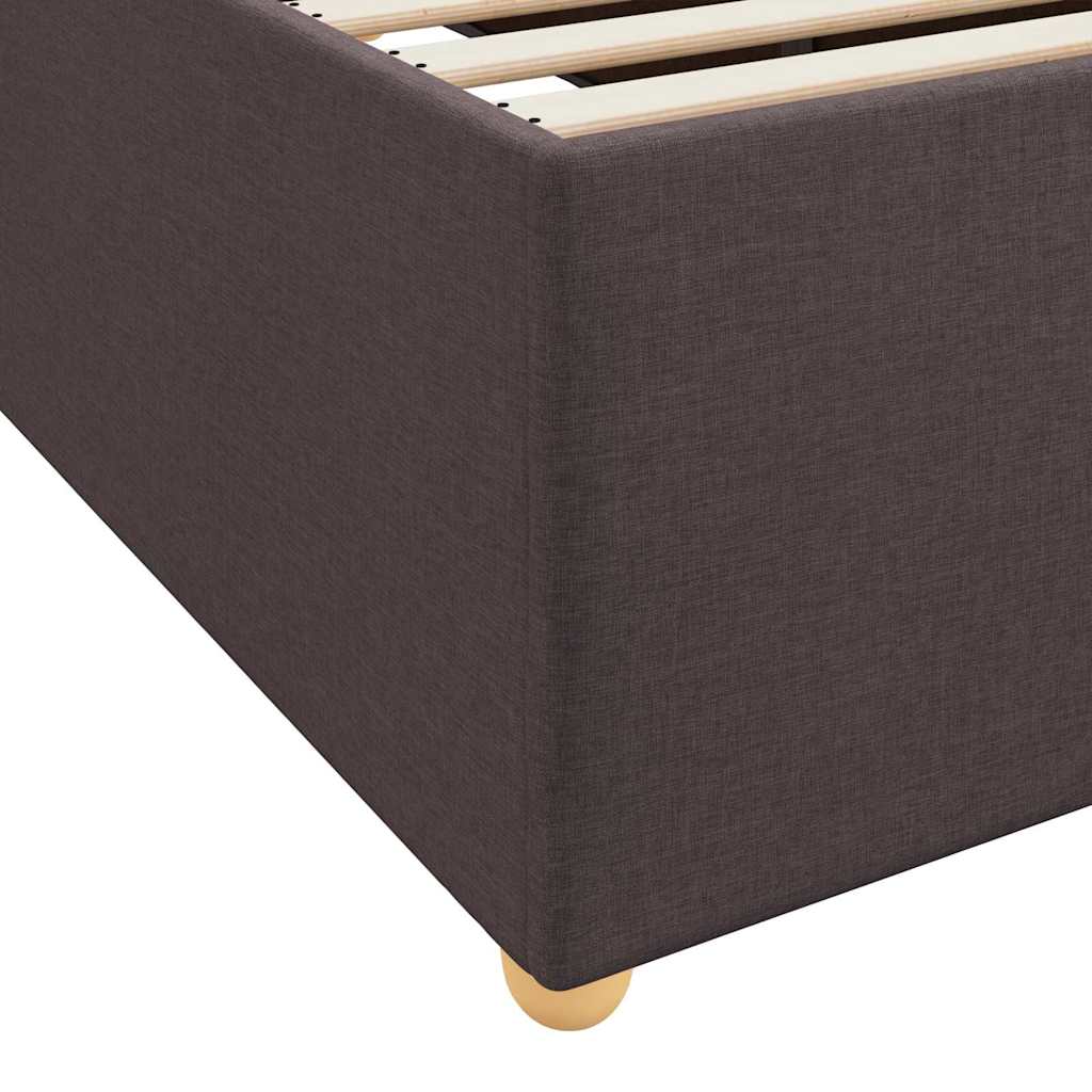 Estructura de cama con colchón Marrón Oscuro 100 x 200 cm tela