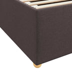 Estructura de cama con colchón Marrón Oscuro 100 x 200 cm tela