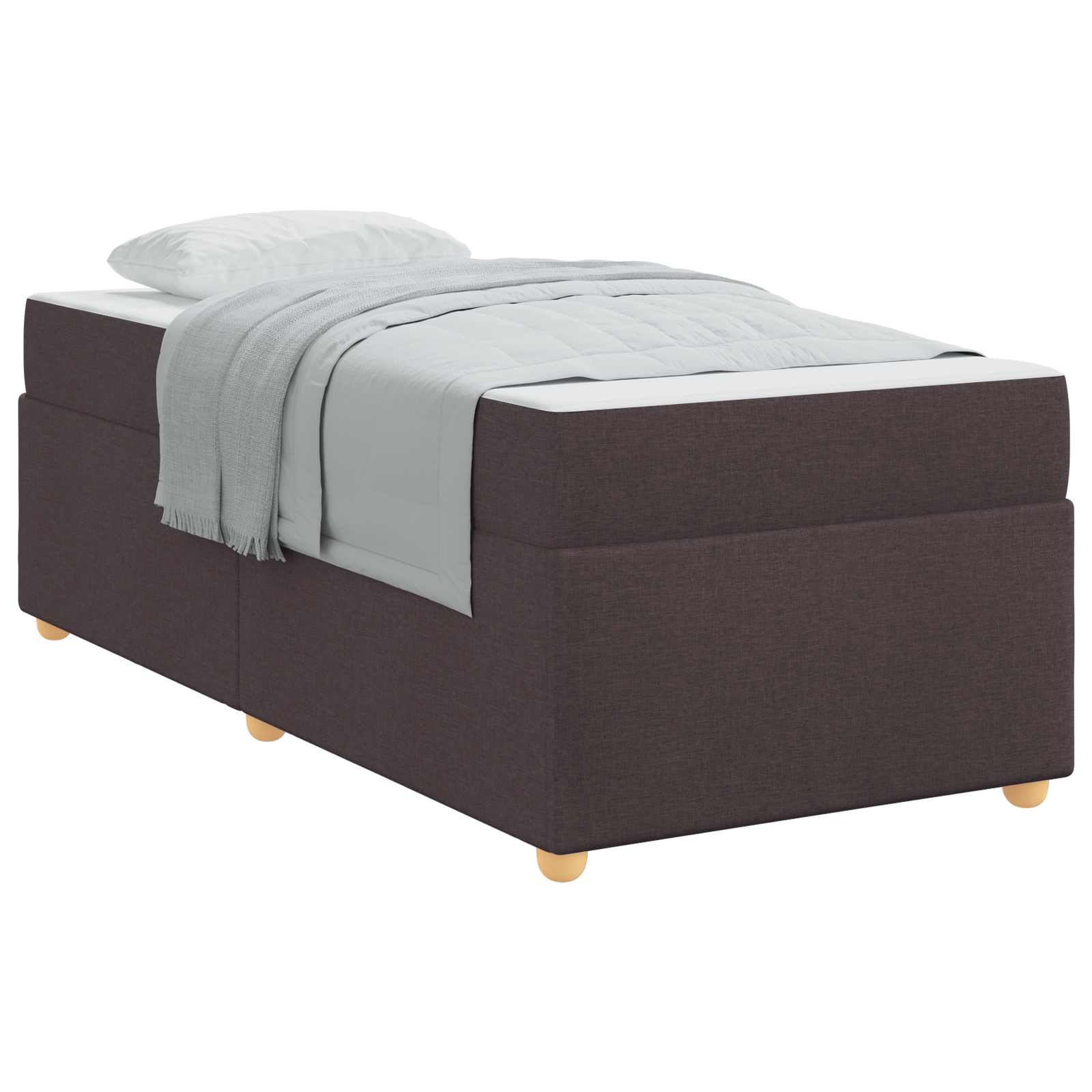 Estructura de cama con colchón Marrón Oscuro 100 x 200 cm tela