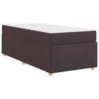 Estructura de cama con colchón Marrón Oscuro 100 x 200 cm tela
