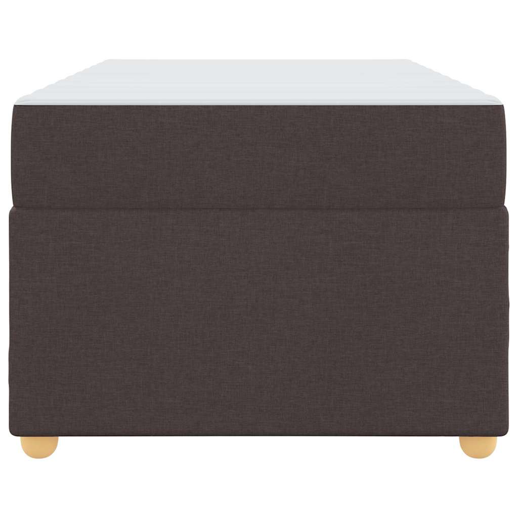 Estructura de cama con colchón Marrón Oscuro 100 x 200 cm tela