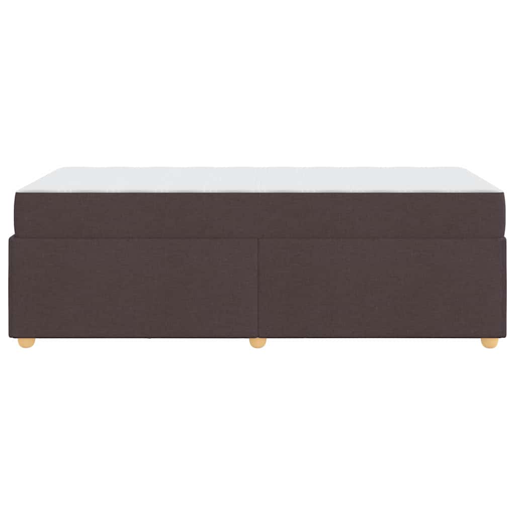 Estructura de cama con colchón Marrón Oscuro 100 x 200 cm tela