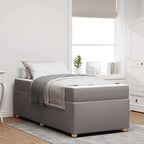 Estructura de cama con colchón Taupé 100 x 200 cm tela