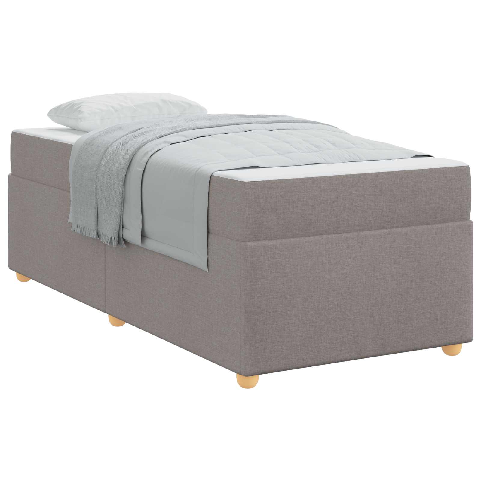 Estructura de cama con colchón Taupé 100 x 200 cm tela
