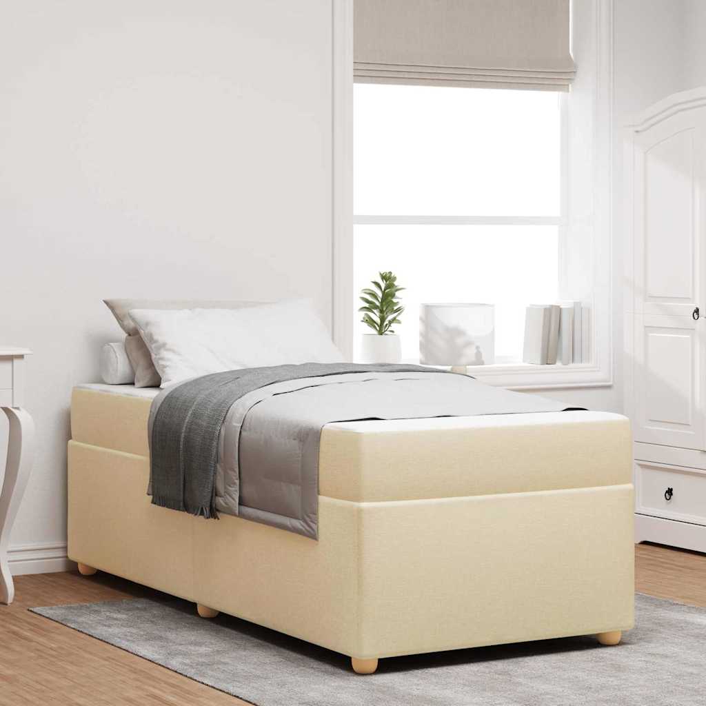 Estructura de cama con colchón Crema 100 x 200 cm tela