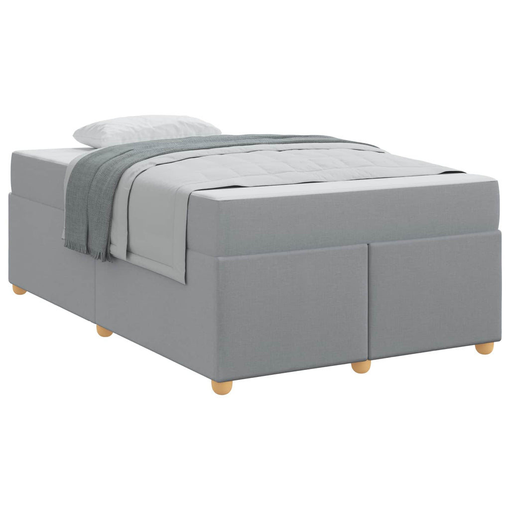 Estructura de cama con colchón Gris Claro 120 x 190 cm tela