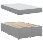 Estructura de cama con colchón Gris Claro 120 x 190 cm tela