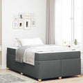 Estructura de cama con colchón Gris oscuro 120 x 190 cm tela