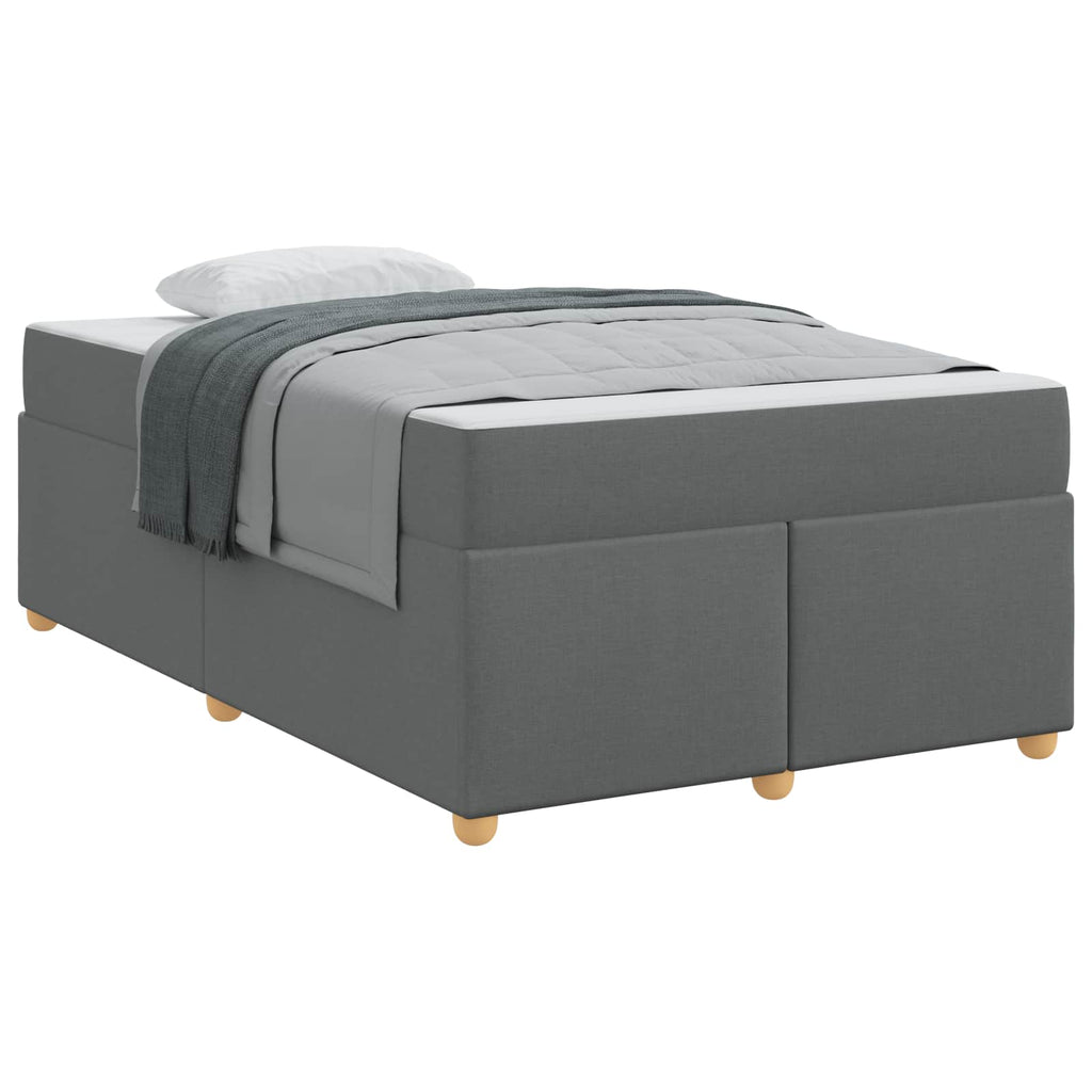 Estructura de cama con colchón Gris oscuro 120 x 190 cm tela