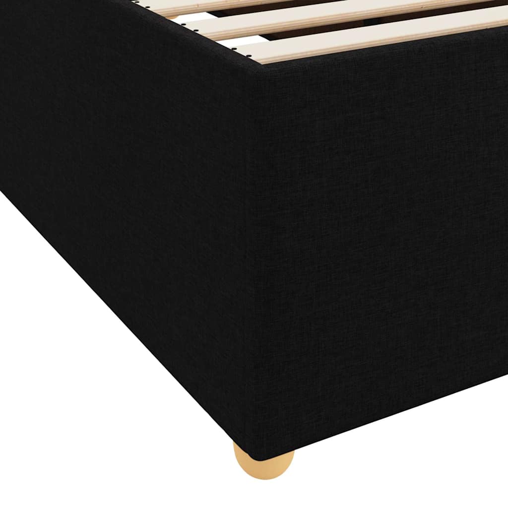 Estructura de cama con colchón Negro 120 x 190 cm tela