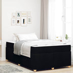 Estructura de cama con colchón Negro 120 x 190 cm tela