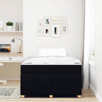 Estructura de cama con colchón Negro 120 x 190 cm tela