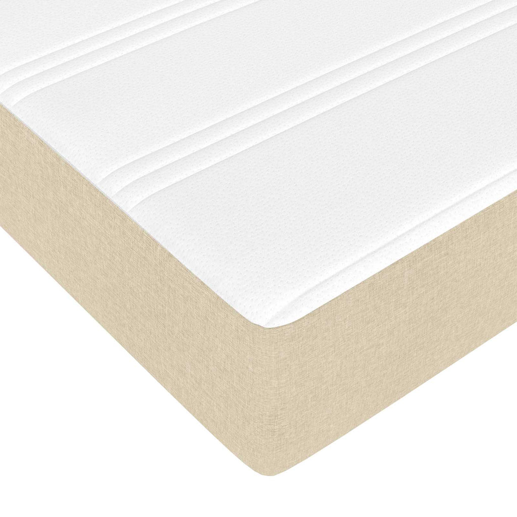 Estructura de cama con colchón Crema 120 x 190 cm tela