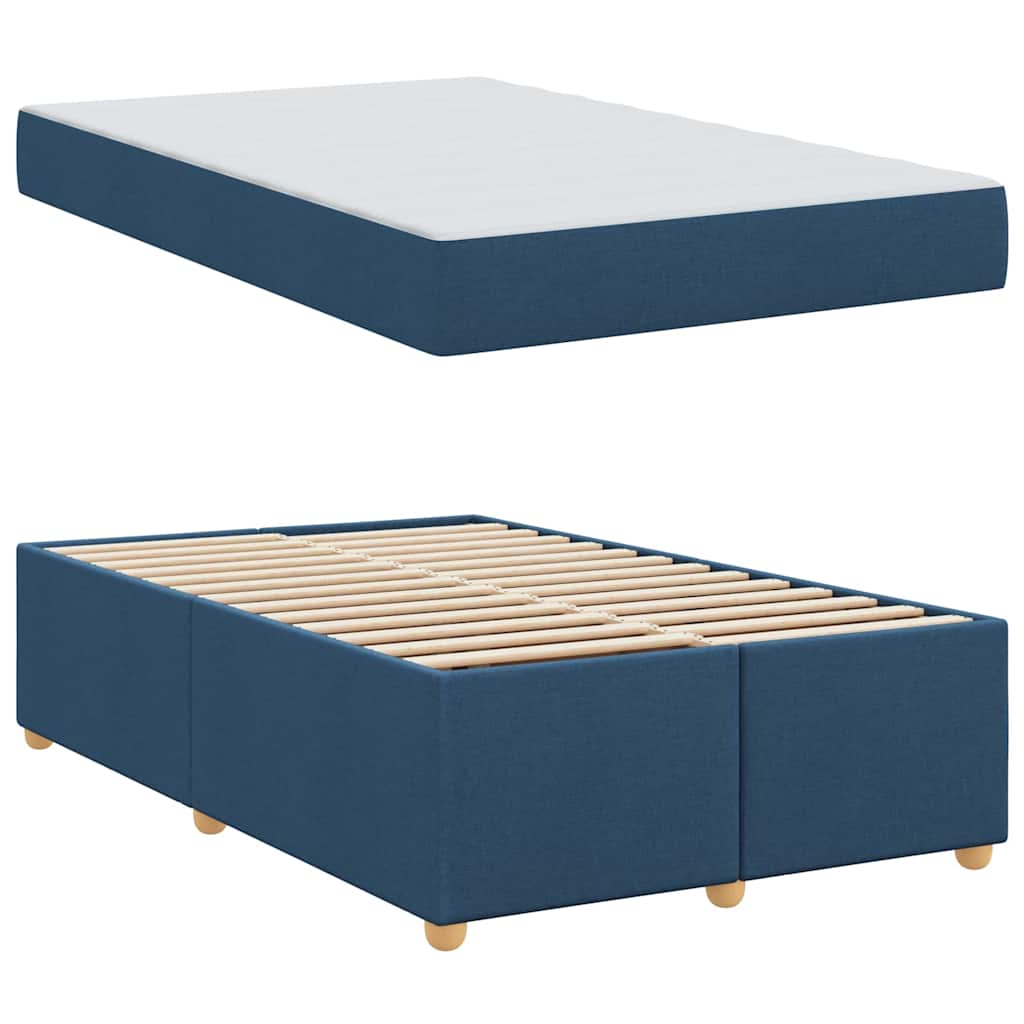 Estructura de cama con colchón Azul 120 x 190 cm tela
