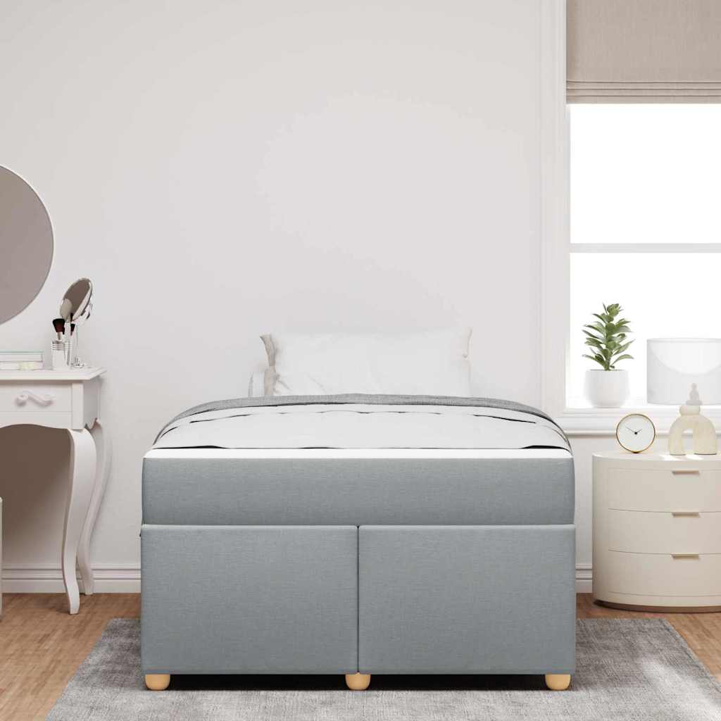 Estructura de cama con colchón Gris Claro 120 x 200 cm tela