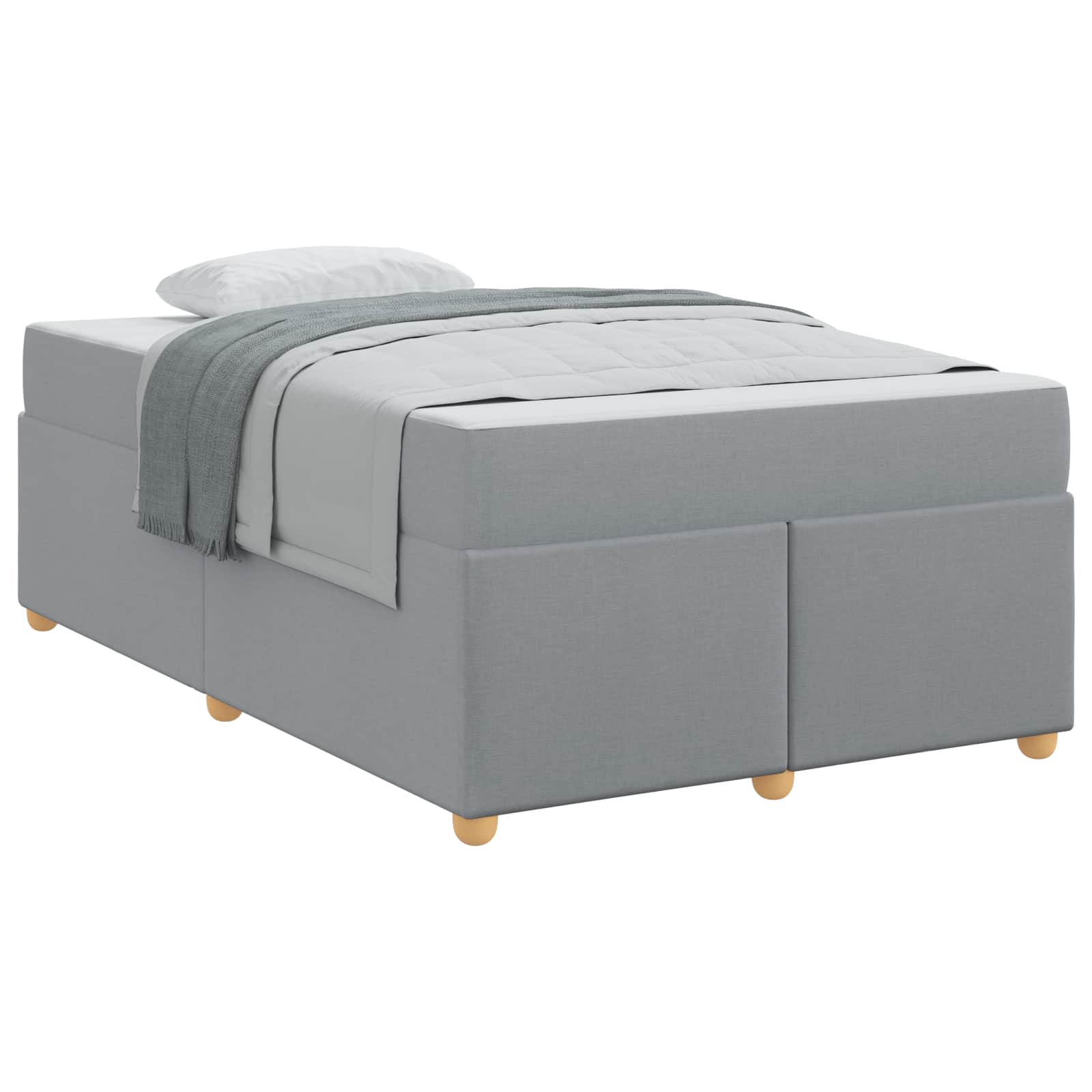 Estructura de cama con colchón Gris Claro 120 x 200 cm tela