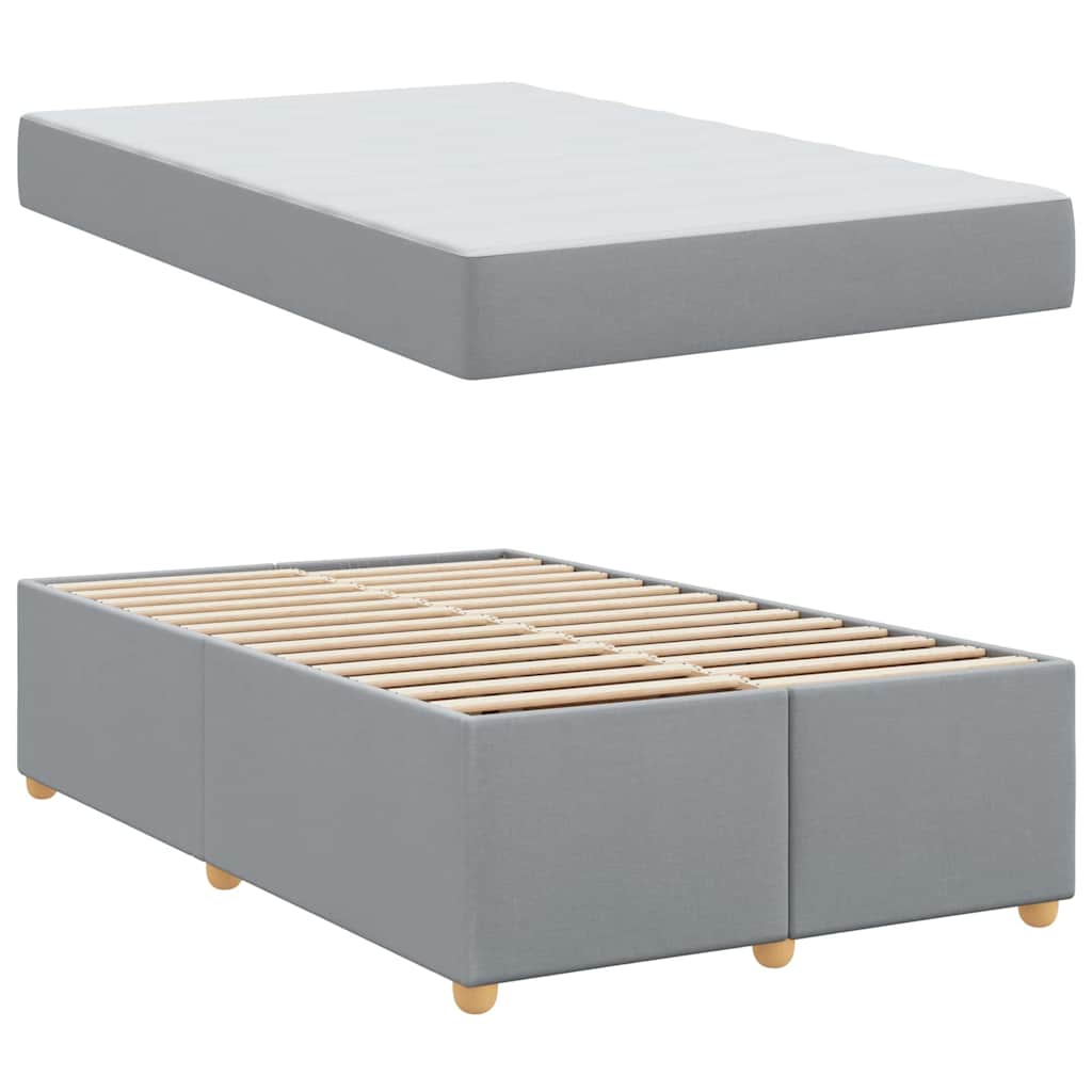 Estructura de cama con colchón Gris Claro 120 x 200 cm tela