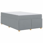 Estructura de cama con colchón Gris Claro 120 x 200 cm tela