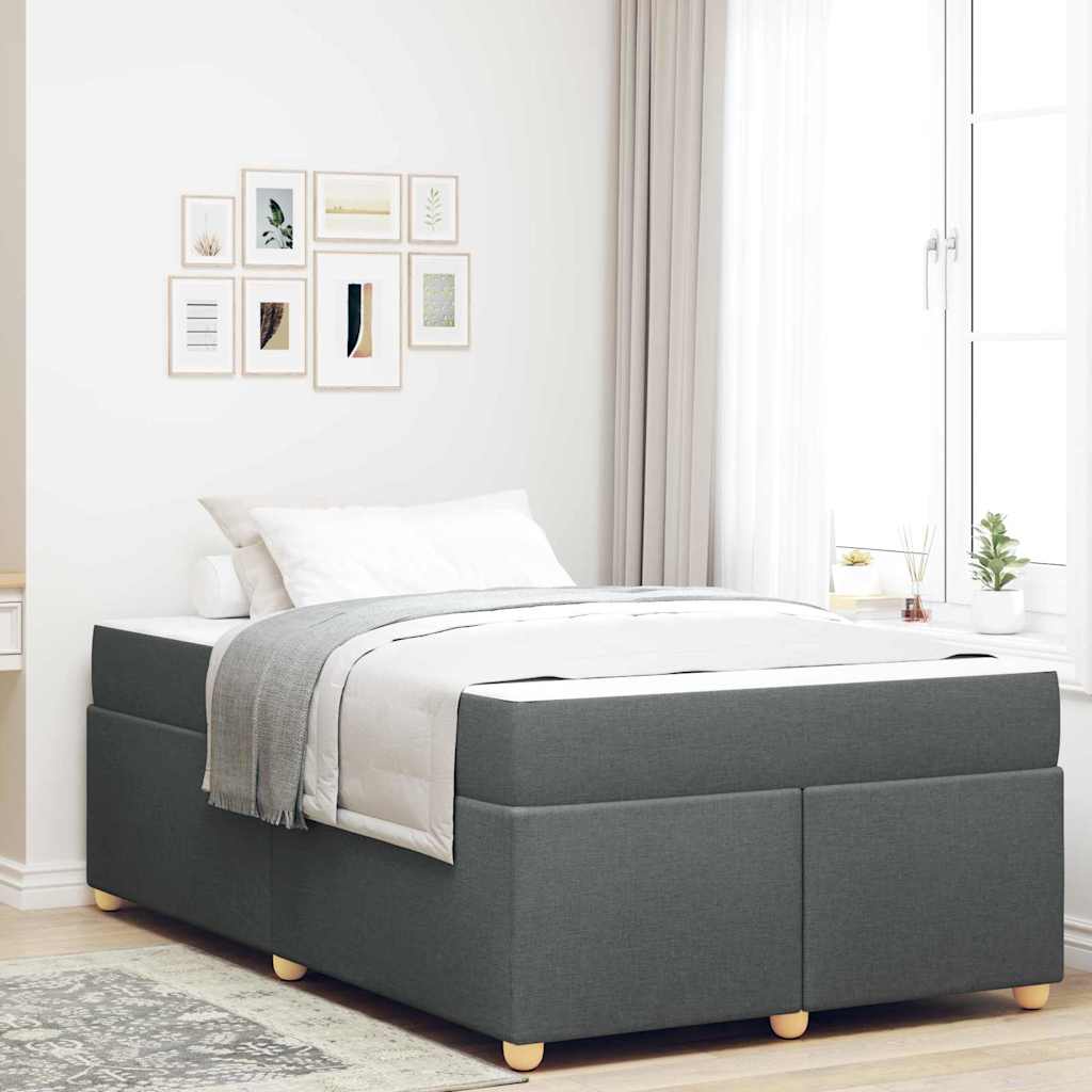 Estructura de cama con colchón Gris oscuro 120 x 200 cm tela