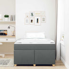 Estructura de cama con colchón Gris oscuro 120 x 200 cm tela